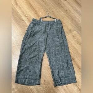 NWT Pure Jill Linen Cropped Pants size large in black